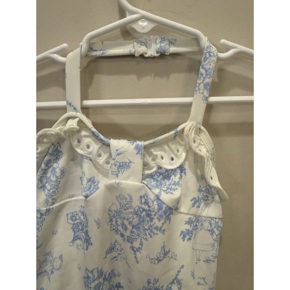 Janie and Jack Disney Alice in Wonderland swimsuit with scalloped eyelet trim 3T - Picture 4 of 8